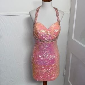 Hannah S Pink Sequin Formal/Prom Dress Size 4